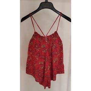 New with tag red floral print  top